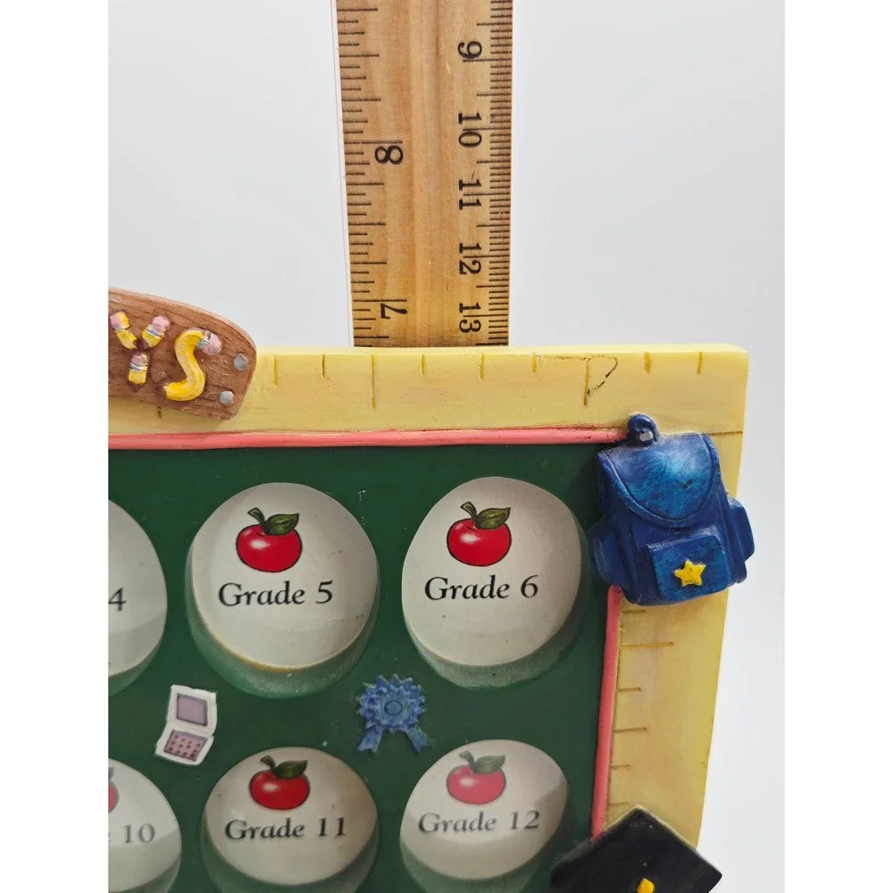 Vintage 1990s School Days Grade 1-12 Multi Photo Frame Resin Classroom Bear
